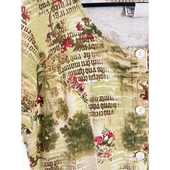 Romantic Y2K Dress Floral Large Blue Button Front Grunge Midi Cottagecore LOT - Picture 10 of 16